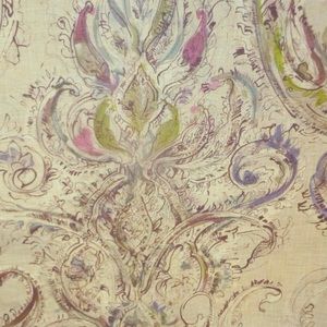 3 YDS Radasian Cobalt linen sheer paisley damask